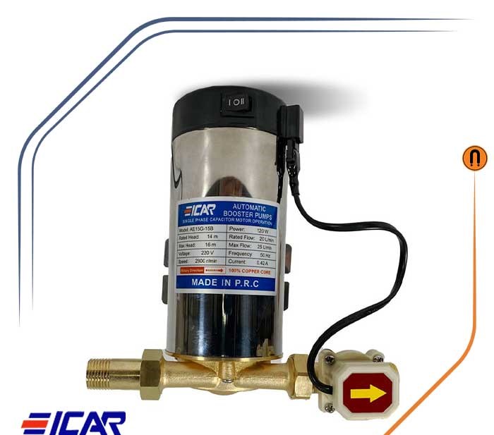 پمپ آب پشت آبگرمکن ایکار ۱۲۰ وات تک فاز مدل : AE15G-15B سیم پیچ مس